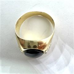 18K 750 Yellow Gold 4.61G Oval Onyx Signet Ring Sz: 7.5!